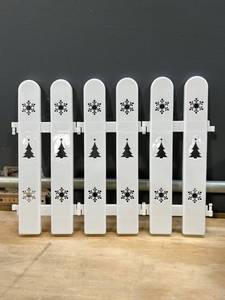 lot 31160 image: Garden Fence With 8 Sections each 14 Wide x 11 Tall with Upright Columns White Plastic Christmas Tree Fence with Posts Wedding Party Decorative Fence Miniature Indoor Garden