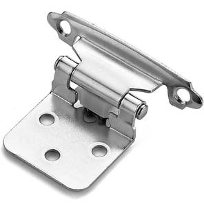 lot 31162 image: Ravinte 60 Pack 30 - Pairs 12 inch Overlay Cabinet Hinges Satin Nickel Semi-Concealed Cupboard Hinges Face Mount Cabinet Door Hardware Self Closing Cabinet Hinges Decorative Kitchen Cabinet Hinges