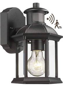lot 32840 image: Emliviar Dusk to Dawn Outdoor Wall Lighting - Outdoor Motion Sensor Light for House, Black Finish with Clear Glass, WE213B-SE BK