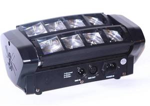 lot 32851 image: Led Mini Spider Light 8x3w, RGBH 4in 1 Led Moving Head Light for Disco DJ Bar Event