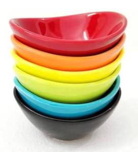 lot 32863 image: Olive Oil dipping dishes,Dipping Bowls Set, Pinch Bowls. Multi Colored Porcelain Dipping Sauce BowlsDishes for Soy Sauce, Ketchup, BBQ Sauce or Seasoning- 1 Oz,Set of 6,D (multi colors)