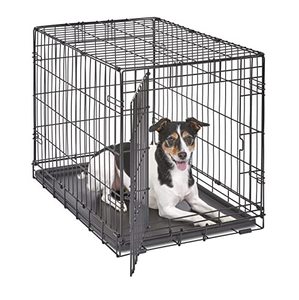 lot 31385 image: MidWest Homes for Pets Newly Enhanced Single & Double Door New World Dog Crate, Includes Leak-Proof Pan, Floor Protecting Feet, & New Patented Features