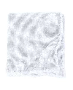 lot 31393 image: Brielle Home Darren Cotton Waffle Knit Blanket, FullQueen Bedding