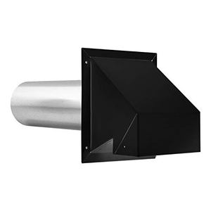 lot 31427 image: Imperial VT0729 4-Inch Exhaust Dryer Vent Cap, with Intake Hood Conversion, 1-Pack, 4 Inch, Black