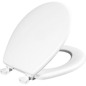 lot 32056 image: Mayfair Lift off Round Enameled Wood Toilet Seat, White