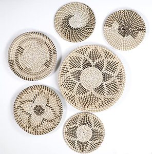 lot 32057 image: Wall basket dcor wall decor hanging woven wall basket woven wall decor wicker wall decor wall baskets decor boho wall basket seagrass basket wall art (Set of 6)