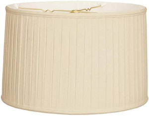 lot 45959 image: Royal Designs Shallow Drum Side Pleat Basic Lamp Shade, Beige, 9x 10x 7, BS-749-10BG