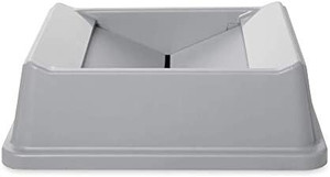 lot 45976 image: Rubbermaid Commercial Products Untouchable Container Lid, Square Swing-Top 3958 and 3959, Gray