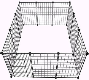 lot 45980 image: EMYSSA Pet Playpen with Gate, 17.7 Tall Dog Pen Puppy Kennel Indoor Outdoor Foldable 42 x 4253.1 X 53.1 Small Animal Play Yard for Small-Sized Dog, Puppy, Rabbit, Guinea Pigs, Turtle-12 Panels