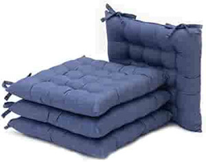 lot 45981 image: RECYCO Chair Cushions for Dining Chairs 4 Pack, Square Thick Chair Pads with Ties Non Slip, Soft and Comfortable Seat Cushions for Kitchen Dining Office Chair, 15.7 x 15.7, Dark Blue