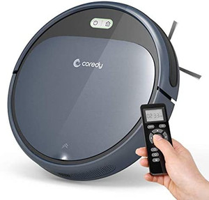 lot 46328 image: Coredy Robot Vacuum Cleaner, 1700Pa Super-Strong Suction, Ultra Slim, Automatic Self-Charging Robotic Vacuum for Cleaning Hardwood Floors, Medium-Pile Carpets, Filter for Pet, Easy Schedule Cleaning