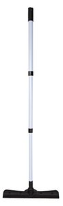 lot 46974 image: FURemover Compact Broom, Pet Hair Removal Broom with Squeegee and Telescoping Handle That Extends from 18-40 Inches, Gray and Black