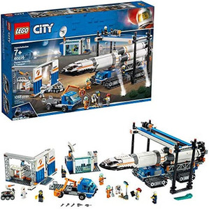 lot 46988 image: LEGO City 60229 Rocket Transport and Assembly Building Kit (1055 Pieces)   Missing a fair number of pieces  (SOLD AS IS)