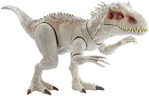 lot 46991 image: Jurassic World Destroy N Devour Indominus Rex with Chomping Mouth, Slashing Arms, Lights & Realistic Sounds, Swallows 3 Human Action Figures