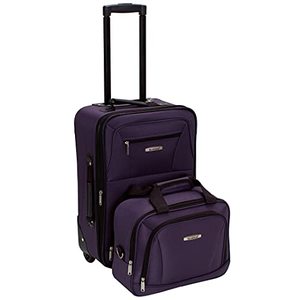 lot 47009 image: Rockland Fashion Softside Upright Luggage Set, Purple