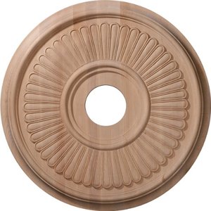 lot 47391 image: Ekena Millwork CMW16BERO Ceiling Medallion, 16OD x 3 78ID x 1 18P, Red Oak