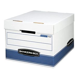 lot 47405 image: Bankers Box STORFILE Medium-Duty Storage Boxes, FastFold, Lift-Off Lid, LetterLegal, Value Pack of 30 (0076316)