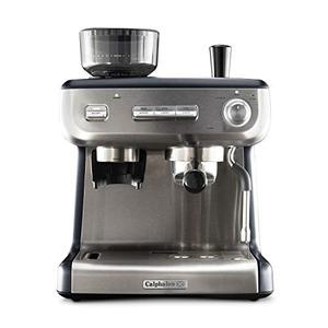 lot 47414 image: Calphalon Espresso Machine with Coffee Grinder, Tamper, Milk Frothing Pitcher, and Steam Wand, Temp iQ 15 Bar Pump, Stainless Steel