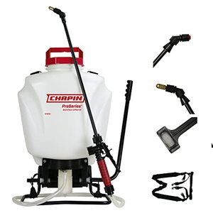 lot 47419 image: CHAPIN 61800 4Gal Backpack Sprayer with Adjustable and Fan Nozzle , 4-Gallon, Translucent White