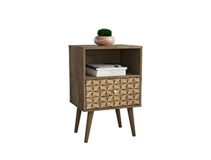 lot 47428 image: Manhattan Comfort Liberty Nightstand, Rustic Brown3D Brown