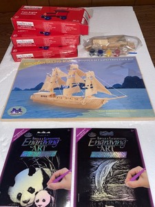 lot 1311 image: Kids Creatology Wood Train Crafts and Engraving Art kits