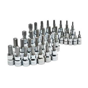 lot 1367 image: Husky Bit Socket Set 37 pc. 38 Inch Drive Master SAE Metric Alloy Steel w Case