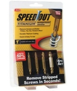 lot 1311 image: Ontel Speed Out Titanium Damaged Screw Bolt Extractor 4 piece Set w Storage Case