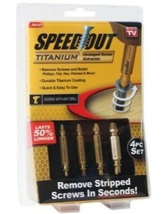 lot 1312 image: Ontel Speed Out Titanium Damaged Screw Bolt Extractor 4 piece Set w Storage Case