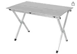 lot 75514 image: Camco Aluminum Roll-Up Campsite Table with Carrying Bag - Ideal for Tailgating, Camping, The Beach, Parties and More - Lightweight Design and Rust Resistant (51896)