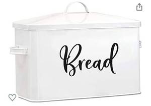 lot 75531 image: Home Acre Designs Bread Box - Large Farmhouse Decor Style Pantry Organization and Storage Container for Countertop - Rustic Kitchen Decor