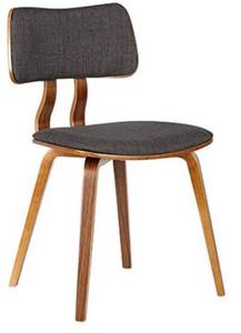 lot 75556 image: Armen Living Jaguar Dining Chair in Charcoal Fabric and Walnut Wood Finish,CharcoalWalnut Finish