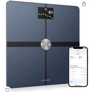 lot 75559 image: Withings Body Wi-Fi Smart Scale for Body Weight with Automatic Smartphone App Sync, Full Body Composition Analyzer Incl. Body Fat, BMI, Water Percentage, Muscle & Bone Mass, Pregnancy Tracker