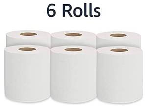 lot 75578 image: AmazonCommercial Hard Roll Towels 800 Feet per Roll 6 Rolls