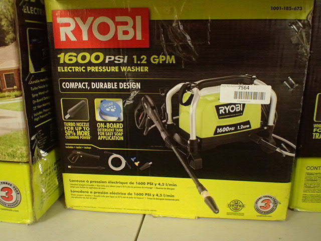 Ryobi Pressure Washers 1600 PSI 1.2GPM Electric Pressure Washer