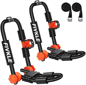 lot 30862 image: J-Bar Kayak Roof Rack, 2 PCSSet Universal Rooftop Rack Carrier for Kayak Canoe Paddle Boat Surf Ski, Mounted on Car SUV
