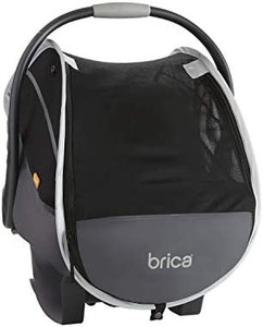 lot 46001 image: Brica Infant Comfort Canopy Car Seat Cover, Black