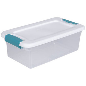 lot 46007 image: BINO  Plastic Storage Bins, Small - 4 Pack  THE LUCID COLLECTION  Multi-Use Organizer Bins  Built-In Handles  BPA-Free  Pantry Organization  Home Organization