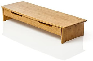 lot 46011 image: Prosumer�s Choice Bamboo TVMonitor Stand and Riser with Dual Pull-Out Drawers � Extra Long 30� see