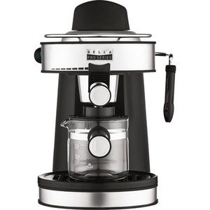 lot 47123 image: Bella Pro Series - Pro Series Espresso Machine with 5 bars of pressure and Milk Frother - Stainless Steel - Tested & heats up, but light doesnt turn on--Unable to fully test   (SOLD AS IS)