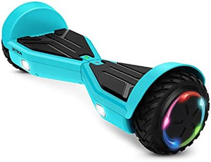 lot 47136 image: Jetson Spin All Terrain Hoverboard with LED Lights Anti Slip Grip Pads Self Balancing Hoverboard with Active Balance Technology Range of Up to 7 Miles, Ages 13 and up  (Retails $149)