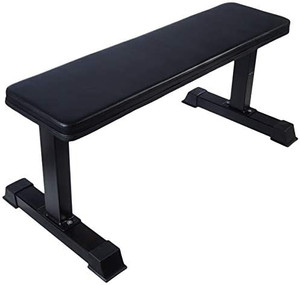 lot 47141 image: Amazon Basics Flat Weight Workout Exercise Bench, Black