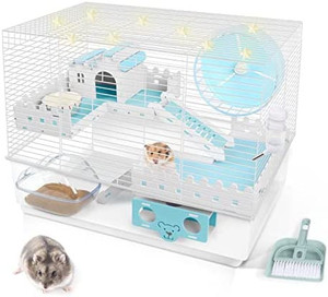 lot 47146 image: BUCATSTATE Hamster Cages and Habitats Small Animal Cage with Accessories Rat Cage Mouse Cage Basic Cage for Syrian Hamster Gerbils