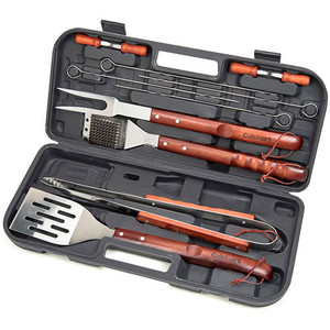 lot 47156 image: Cuisinart 13-Piece Wooden Handle Grilling Set