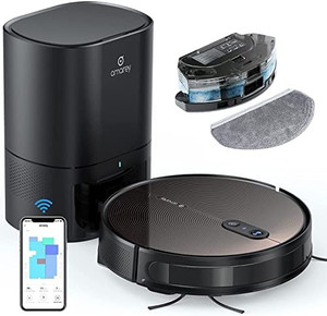 lot 47175 image: Robot Vacuum Cleaner Self-Emptying and Mopping, Amarey A90 Robotic Vacuum Cleaner with Auto Dirt Removal, Visual Navigation, Smart Mapping, 3000Pa Suction, Ideal for Pet Hair, Carpets, Hard Floors