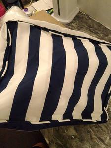 lot 47221 image: Profoam polyfill cushion plus insert blue and white bag