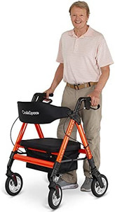 lot 47549 image: OasisSpace Heavy Duty Wheeled Walker - Pneumatic Rollator with Large Padded Seat and Extra Wide Backrest, Bariatric Roller for Seniors Supports up to 450 lbs