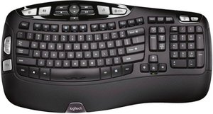 lot 47552 image: Logitech - K350 Ergonomic Full-size Membrane Wireless Keyboard, Black
