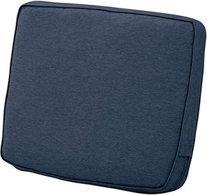 lot 47554 image: Classic Accessories Montlake 25 x 22 x 4 Patio Backrest Cushion, Water Resistant, Indigo Blue Heather, three Seater Cushion