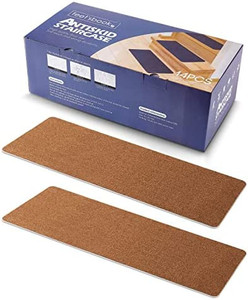 lot 47563 image: Non-Slip Stair Mat 8 x 30, Non-Slip Indoor Stair Runners for Wood Stairs and Wood Stairs, Reusable 100% Polyester TPE Backing, Safety for Pets, Elderly, and Kids, Brown  (7 Pack)