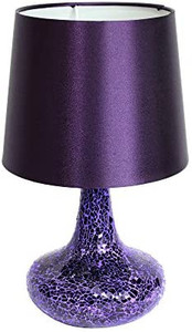 lot 47575 image: Simple Designs LT3039-BLK Table lamp, with fabric screen and mirrored mosaic base